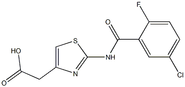 2-{2-[(5-chloro-2-fluorobenzene)amido]-1,3-thiazol-4-yl}acetic acid 结构式