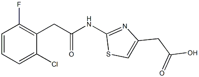 2-{2-[2-(2-chloro-6-fluorophenyl)acetamido]-1,3-thiazol-4-yl}acetic acid 结构式