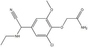 2-{2-chloro-4-[cyano(ethylamino)methyl]-6-methoxyphenoxy}acetamide 结构式