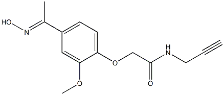 2-{4-[(1E)-N-hydroxyethanimidoyl]-2-methoxyphenoxy}-N-prop-2-ynylacetamide 结构式