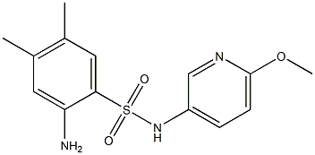 2-amino-N-(6-methoxypyridin-3-yl)-4,5-dimethylbenzene-1-sulfonamide 结构式