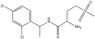 2-amino-N-[1-(2,4-dichlorophenyl)ethyl]-4-methanesulfonylbutanamide 结构式