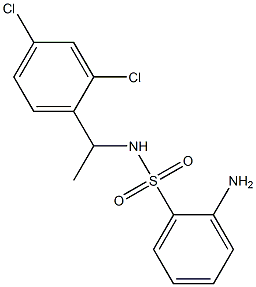 2-amino-N-[1-(2,4-dichlorophenyl)ethyl]benzene-1-sulfonamide 结构式