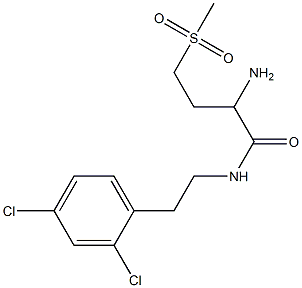 2-amino-N-[2-(2,4-dichlorophenyl)ethyl]-4-methanesulfonylbutanamide 结构式