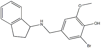 2-bromo-4-[(2,3-dihydro-1H-inden-1-ylamino)methyl]-6-methoxyphenol 结构式