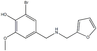 2-bromo-4-{[(2-furylmethyl)amino]methyl}-6-methoxyphenol 结构式