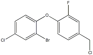 2-bromo-4-chloro-1-[4-(chloromethyl)-2-fluorophenoxy]benzene 结构式