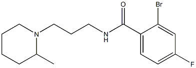 2-bromo-4-fluoro-N-[3-(2-methylpiperidin-1-yl)propyl]benzamide 结构式