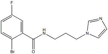 2-bromo-5-fluoro-N-[3-(1H-imidazol-1-yl)propyl]benzamide 结构式
