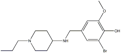 2-bromo-6-methoxy-4-{[(1-propylpiperidin-4-yl)amino]methyl}phenol 结构式