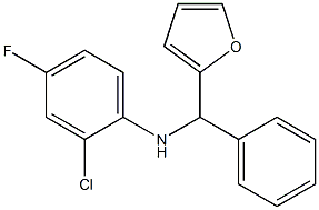 2-chloro-4-fluoro-N-[furan-2-yl(phenyl)methyl]aniline 结构式