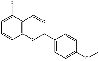 2-chloro-6-[(4-methoxyphenyl)methoxy]benzaldehyde 结构式