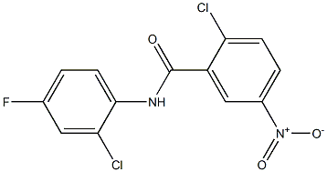 2-chloro-N-(2-chloro-4-fluorophenyl)-5-nitrobenzamide 结构式