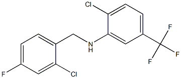 2-chloro-N-[(2-chloro-4-fluorophenyl)methyl]-5-(trifluoromethyl)aniline 结构式