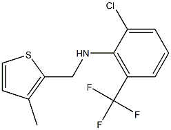 2-chloro-N-[(3-methylthiophen-2-yl)methyl]-6-(trifluoromethyl)aniline 结构式