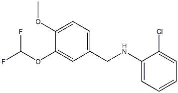 2-chloro-N-{[3-(difluoromethoxy)-4-methoxyphenyl]methyl}aniline 结构式