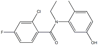 2-chloro-N-ethyl-4-fluoro-N-(5-hydroxy-2-methylphenyl)benzamide 结构式