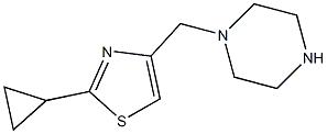 2-cyclopropyl-4-(piperazin-1-ylmethyl)-1,3-thiazole 结构式