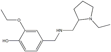 2-ethoxy-4-({[(1-ethylpyrrolidin-2-yl)methyl]amino}methyl)phenol 结构式