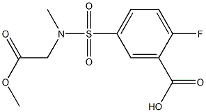 2-fluoro-5-[(2-methoxy-2-oxoethyl)(methyl)sulfamoyl]benzoic acid 结构式