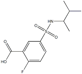 2-fluoro-5-[(3-methylbutan-2-yl)sulfamoyl]benzoic acid 结构式