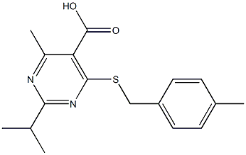 2-isopropyl-4-methyl-6-[(4-methylbenzyl)thio]pyrimidine-5-carboxylic acid 结构式