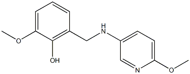 2-methoxy-6-{[(6-methoxypyridin-3-yl)amino]methyl}phenol 结构式