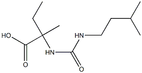 2-methyl-2-({[(3-methylbutyl)amino]carbonyl}amino)butanoic acid 结构式
