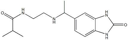 2-methyl-N-(2-{[1-(2-oxo-2,3-dihydro-1H-1,3-benzodiazol-5-yl)ethyl]amino}ethyl)propanamide 结构式