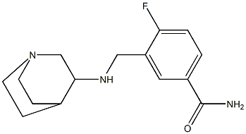 3-({1-azabicyclo[2.2.2]octan-3-ylamino}methyl)-4-fluorobenzamide 结构式