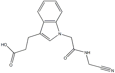 3-(1-{[(cyanomethyl)carbamoyl]methyl}-1H-indol-3-yl)propanoic acid 结构式