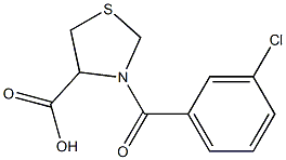 3-(3-chlorobenzoyl)-1,3-thiazolidine-4-carboxylic acid 结构式
