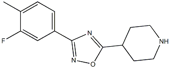 3-(3-fluoro-4-methylphenyl)-5-(piperidin-4-yl)-1,2,4-oxadiazole 结构式