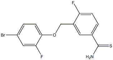 3-(4-bromo-2-fluorophenoxymethyl)-4-fluorobenzene-1-carbothioamide 结构式