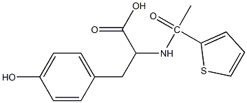 3-(4-hydroxyphenyl)-2-[1-(thiophen-2-yl)acetamido]propanoic acid 结构式