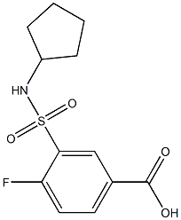 3-(cyclopentylsulfamoyl)-4-fluorobenzoic acid 结构式