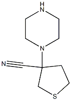 3-(piperazin-1-yl)thiolane-3-carbonitrile 结构式