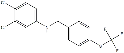 3,4-dichloro-N-({4-[(trifluoromethyl)sulfanyl]phenyl}methyl)aniline 结构式