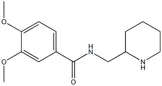 3,4-dimethoxy-N-(piperidin-2-ylmethyl)benzamide 结构式