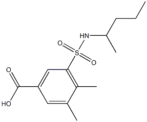 3,4-dimethyl-5-(pentan-2-ylsulfamoyl)benzoic acid 结构式