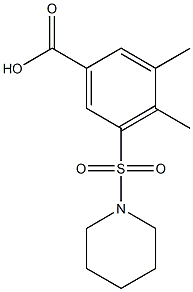 3,4-dimethyl-5-(piperidine-1-sulfonyl)benzoic acid 结构式