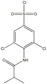 3,5-dichloro-4-(2-methylpropanamido)benzene-1-sulfonyl chloride 结构式
