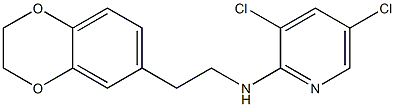 3,5-dichloro-N-[2-(2,3-dihydro-1,4-benzodioxin-6-yl)ethyl]pyridin-2-amine 结构式