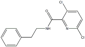 3,6-dichloro-N-(2-phenylethyl)pyridine-2-carboxamide 结构式