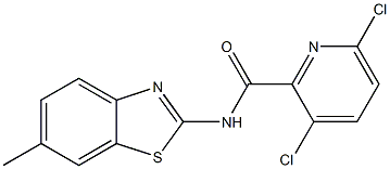 3,6-dichloro-N-(6-methyl-1,3-benzothiazol-2-yl)pyridine-2-carboxamide 结构式