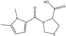 3-[(1,5-dimethyl-1H-pyrrol-2-yl)carbonyl]-1,3-thiazolidine-4-carboxylic acid 结构式