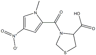 3-[(1-methyl-4-nitro-1H-pyrrol-2-yl)carbonyl]-1,3-thiazolidine-4-carboxylic acid 结构式