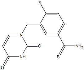 3-[(2,4-dioxo-1,2,3,4-tetrahydropyrimidin-1-yl)methyl]-4-fluorobenzene-1-carbothioamide 结构式