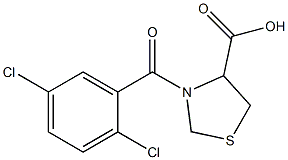 3-[(2,5-dichlorophenyl)carbonyl]-1,3-thiazolidine-4-carboxylic acid 结构式