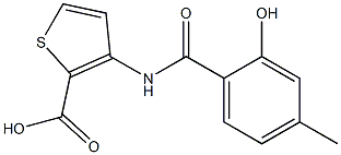 3-[(2-hydroxy-4-methylbenzene)amido]thiophene-2-carboxylic acid 结构式